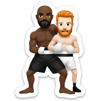 Black tattooed boxer vs ginger bearded white boxer sticker