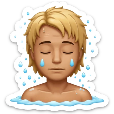 a man getting shampoo everywhere sticker