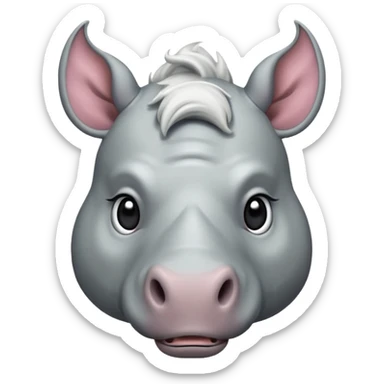 Elasmotherium. Siberian unicorn rhino face sticker