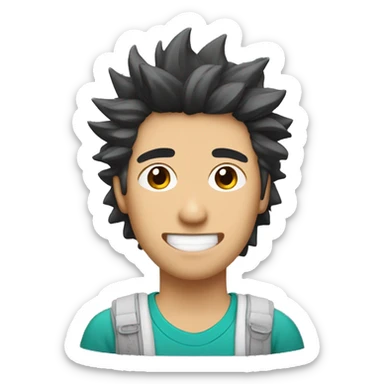 Mexican Korean university student guy with spiky hair sticker