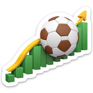 Cinematic realistic 3d growing football graph sticker