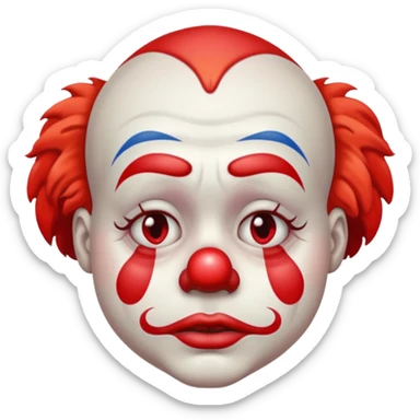 sad unhappy clown sticker