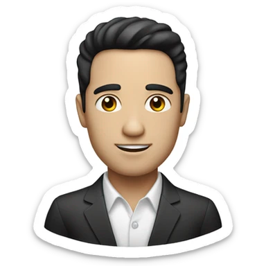 smart man with black hair ans whte skin sticker