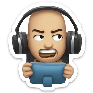 a gamer who is super madand is breaking his conroller and just wastd in rage  sticker