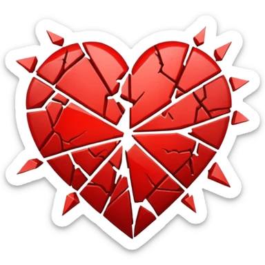 Heart slammed into the ground, cracks  sticker