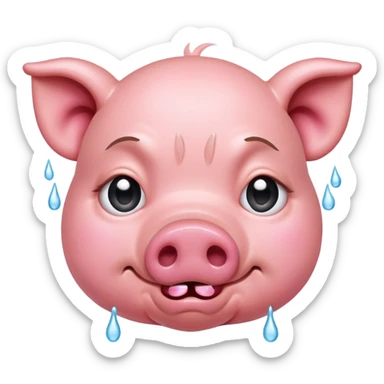 crying pig sticker