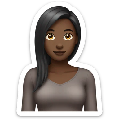 Black girl, brown skin, straight hair, talking about cinema. sticker