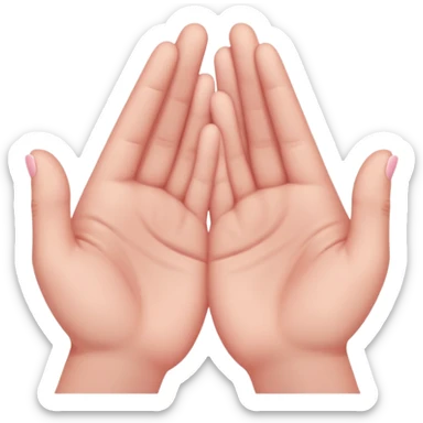 pray hands soft pink sticker