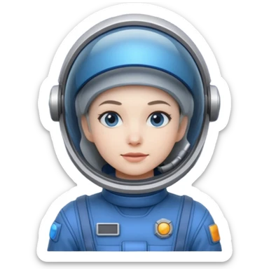 Blue-visor space mechanic sticker