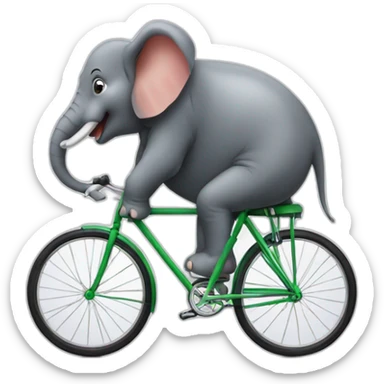 Elefant auf velo sticker
