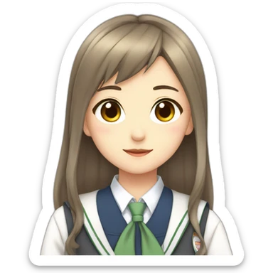 anime girl in school uniform sticker