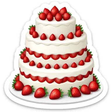 3 tier Strawberry Cake sticker