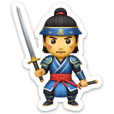 Make me a samurai emoji holding a sword. sticker