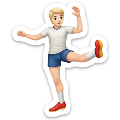 Kicking feet and blushing face sticker