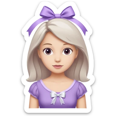 soft purple dress white ribbon sticker