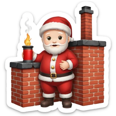 baby santa with chimney sticker