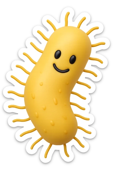 EMOJI STILE IPHONE 3D DI batteri intestinali che fluttuano in aria E FALLO MOLTO REALISTICO IN 3D sticker