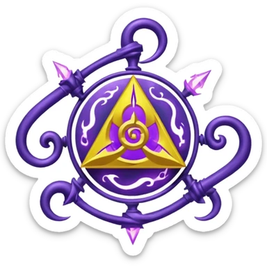 Wiz 101 casting sigil purple and yellow inspired storm magic  sticker