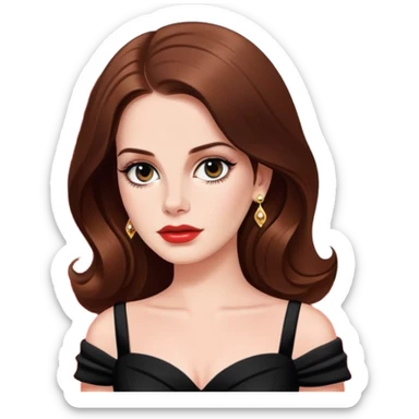 Lana Del Ray in black dress on red carpet  sticker