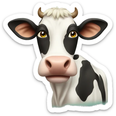 Cow with sunflower  sticker