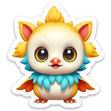 Cute kawaii chibi Fakémon-creature sticker