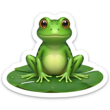 cute frog sitting on a lily pad sticker