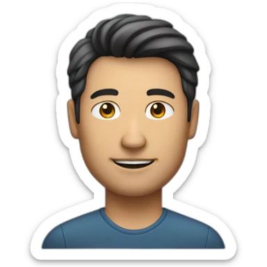 dutch/indonesian software engineer guy, around 40 years old but looks younger, hair still dark sticker