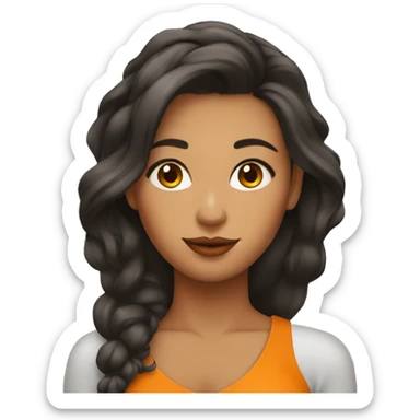 mujer con cabello naranja, labios grandes y mirada hermosa sticker