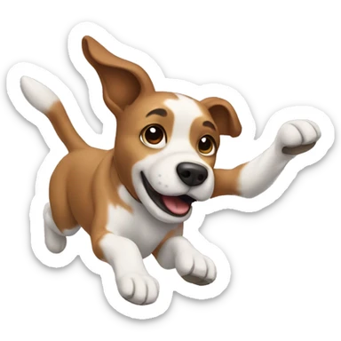 Dog flying sticker