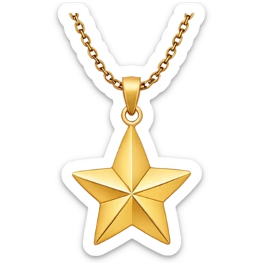 Star charm in necklace – golden star-shaped trinket.
 sticker