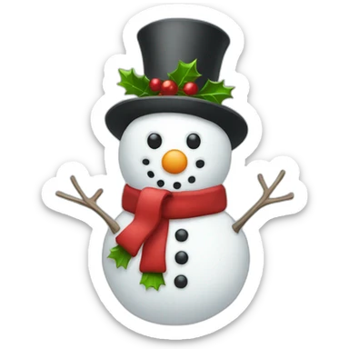 full body christmas hat snowman sticker