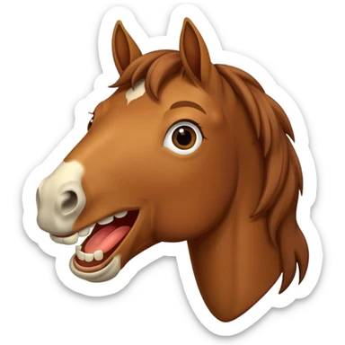 Horse smiling showing teeth sticker