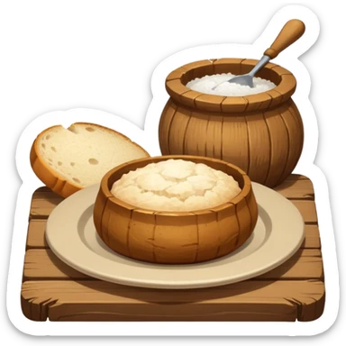  salt cellar and peasant bread   sticker