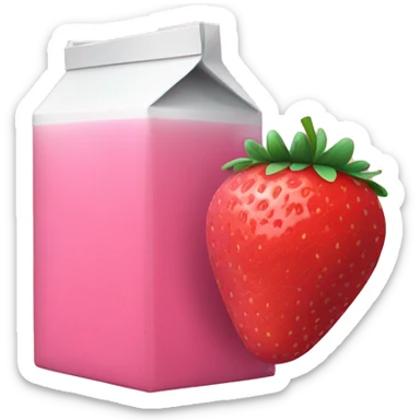 Pink juice box with a strawberry on it  sticker