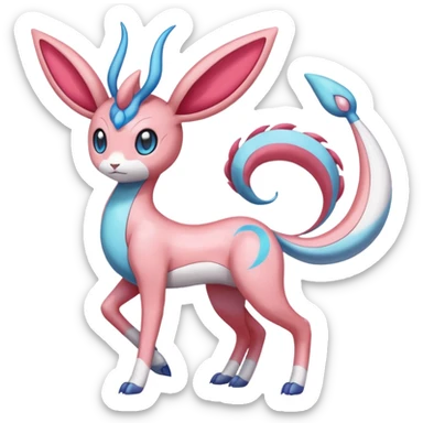 Sylveon-Meloetta-Cresselia-Milotic-Amaura-Pokémon-Fakémon-fusion, full body sticker