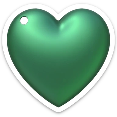 heart with a metallic green finish sticker