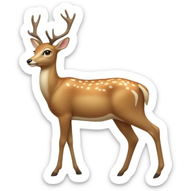 Realistic female deer: standing sticker