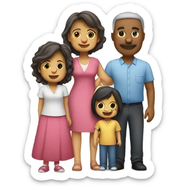 familia papa, mama, hermana mayor y 1 hermana menor  sticker