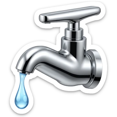 hazme una canilla y que las gotas de agua sean bitcoins sticker