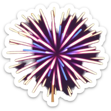 Brightly colored fireworks sticker