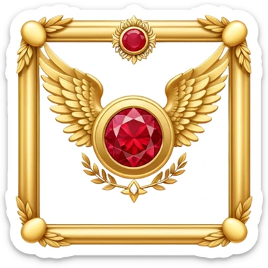  3 place award Number in frame decorated with golden angel  wings and rubby stone sticker