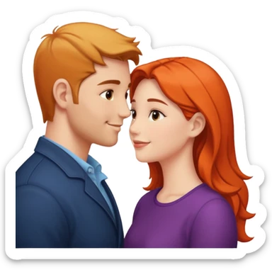 couple in love talking in profile sticker