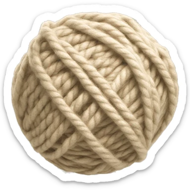 beige ball of yarn sticker