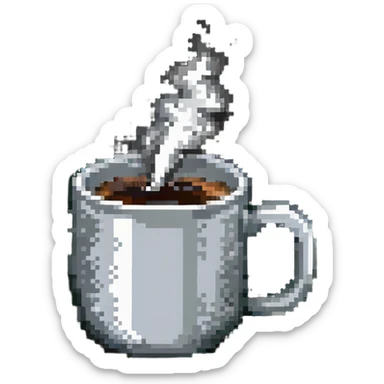 Coffee mug with steam sticker