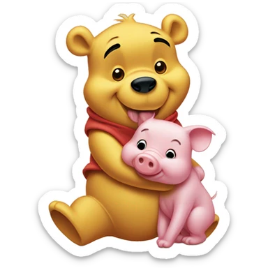 Winnie the Pooh and piglet  sticker