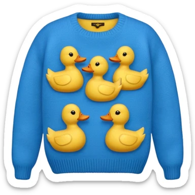 sweater with ducks sticker
