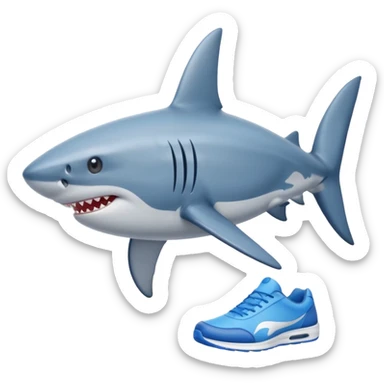 Shark with blue shoes sticker