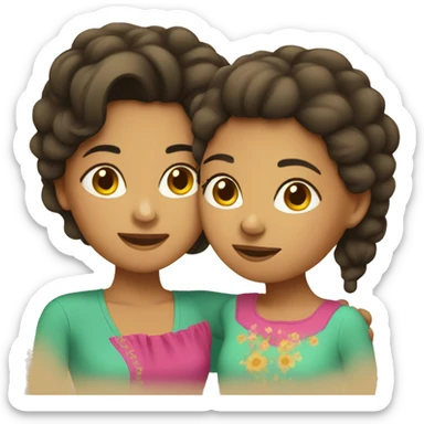 one hispanic mother and daughter sticker