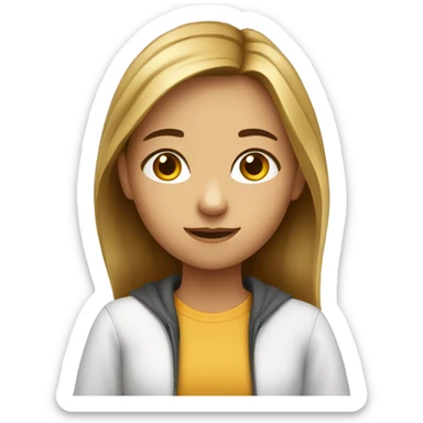 Teenager girl with studying sticker