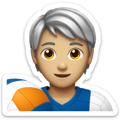 A boy wearing a volleyball uniform with the number 7 sticker